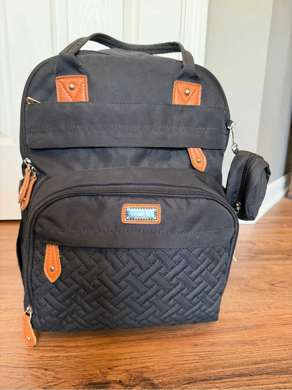 Babbleroo Black Baby Diaper Backpack Bag - Stylish Organizer